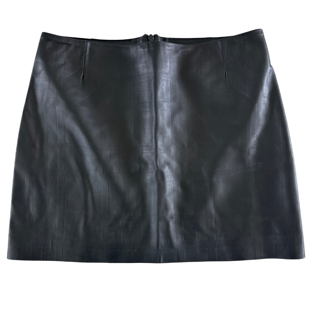 Theory Black Leather Mini Skirt